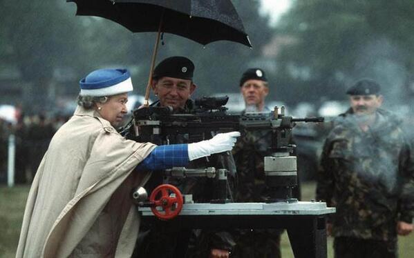 Queen with gun